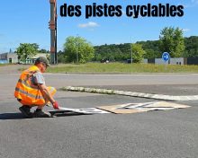 Le marquage des nouvelles pistes cyclables a commencé !