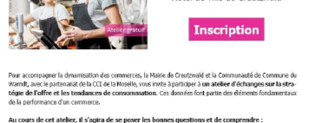 Entreprises : Atelier dynamisation des commerces